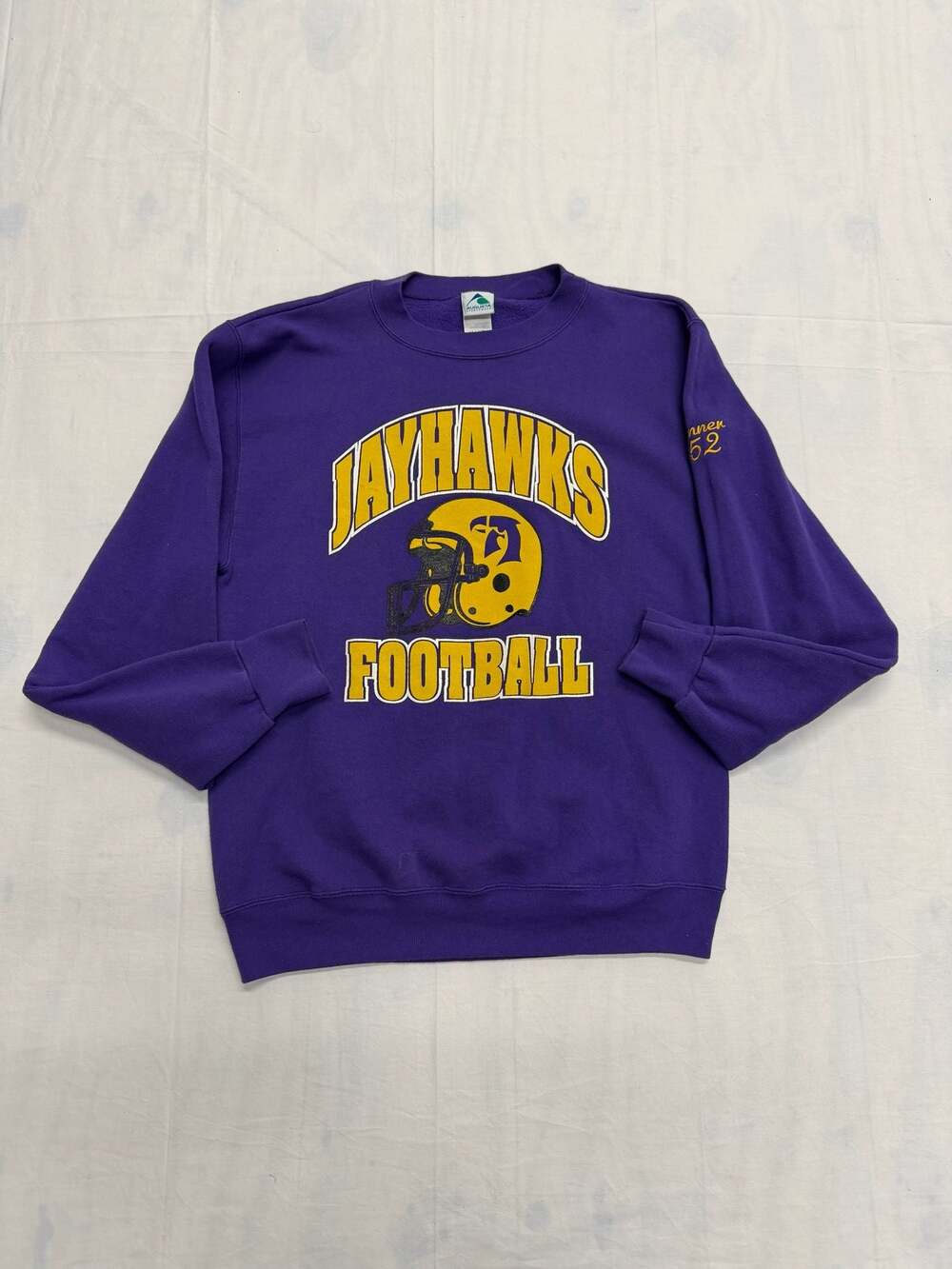 Vintage Augusta Sportswear Jayhawks Football Purple Crewneck Sweatshirt